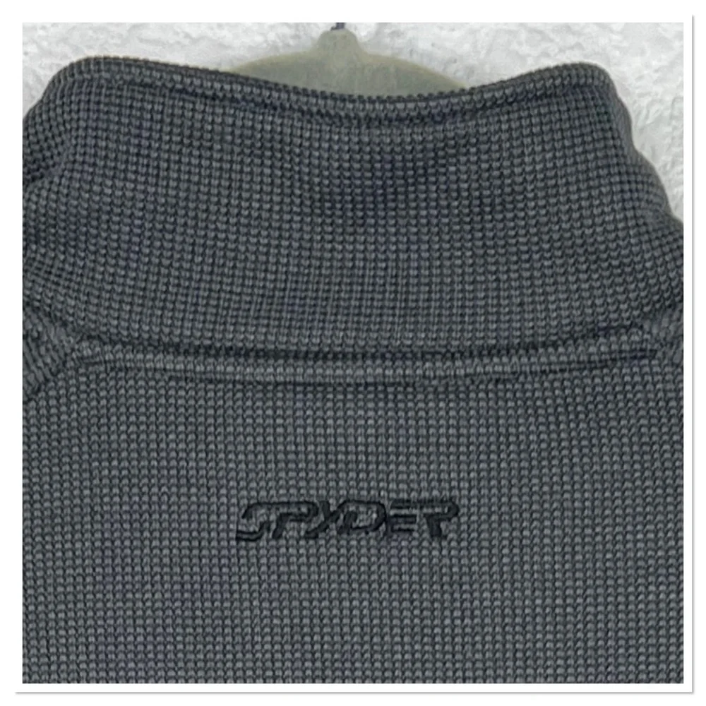 Spyder Full Zip Mens Lightweight Jacket Sz L Black Gray and Black 100% Polyester